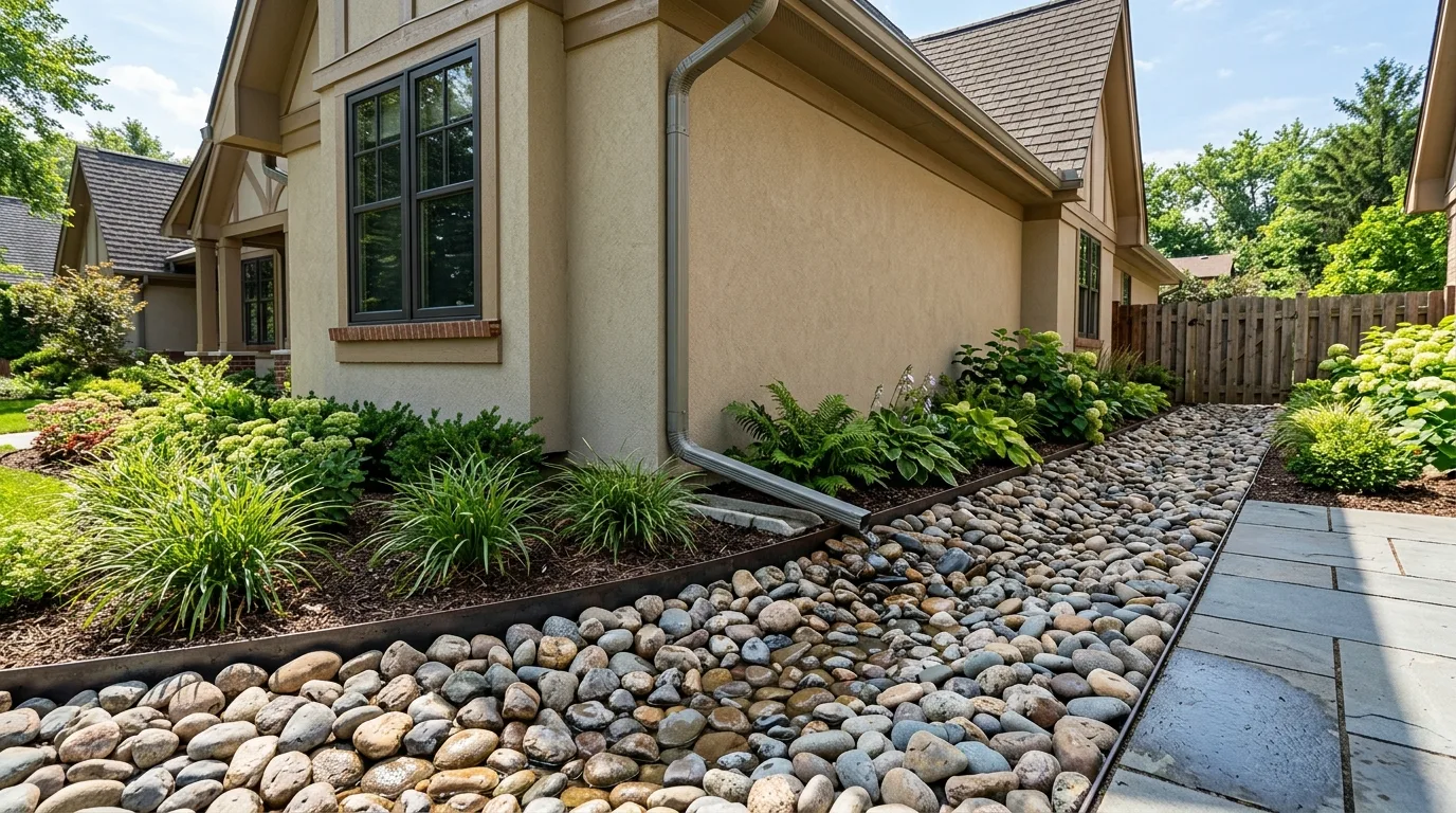 Boundary Bed With River Rock